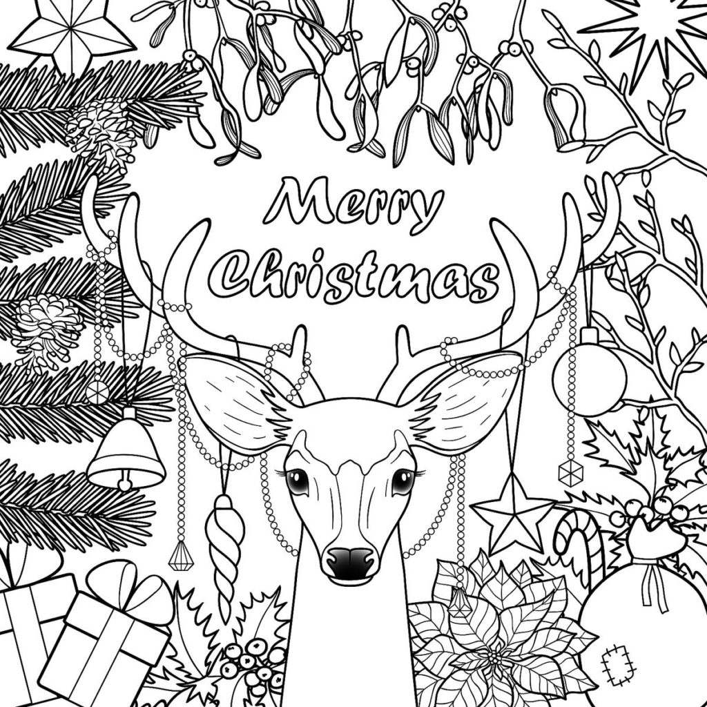 Merry Christmas Coloring Pages for Adults