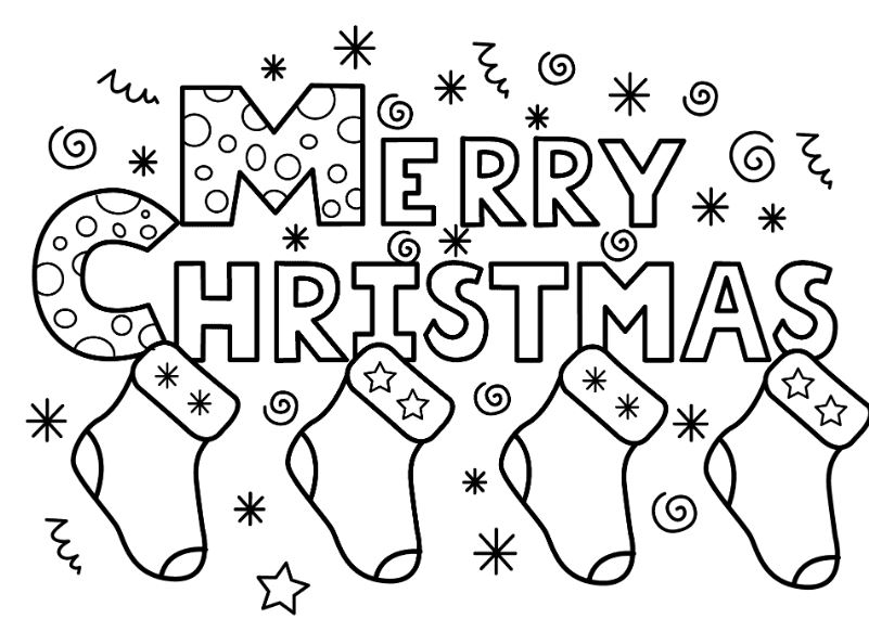 Printable Merry Christmas Coloring Pages