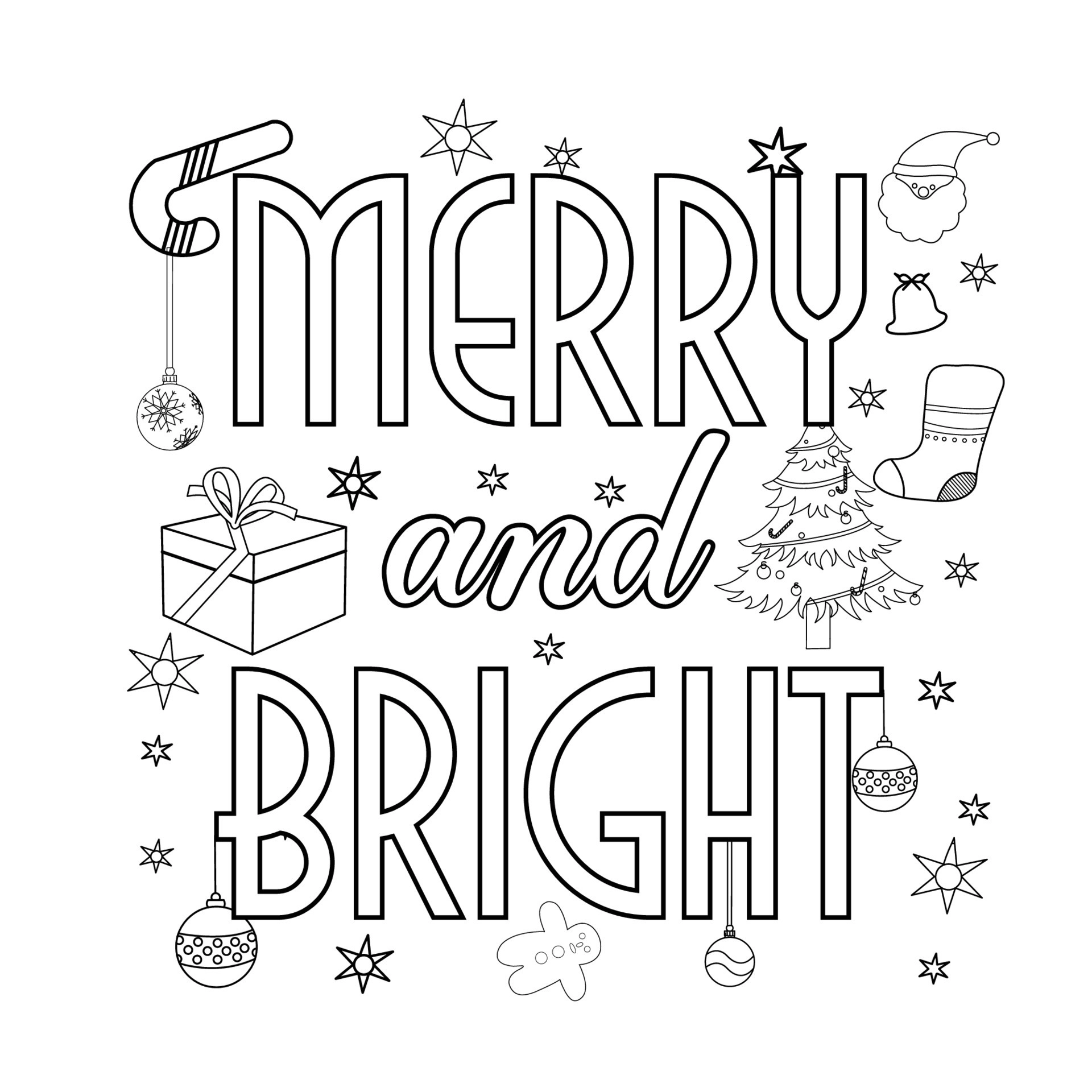 Merry Christmas Coloring Pages Images