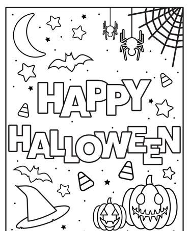 Easy Cute Halloween Coloring Pages